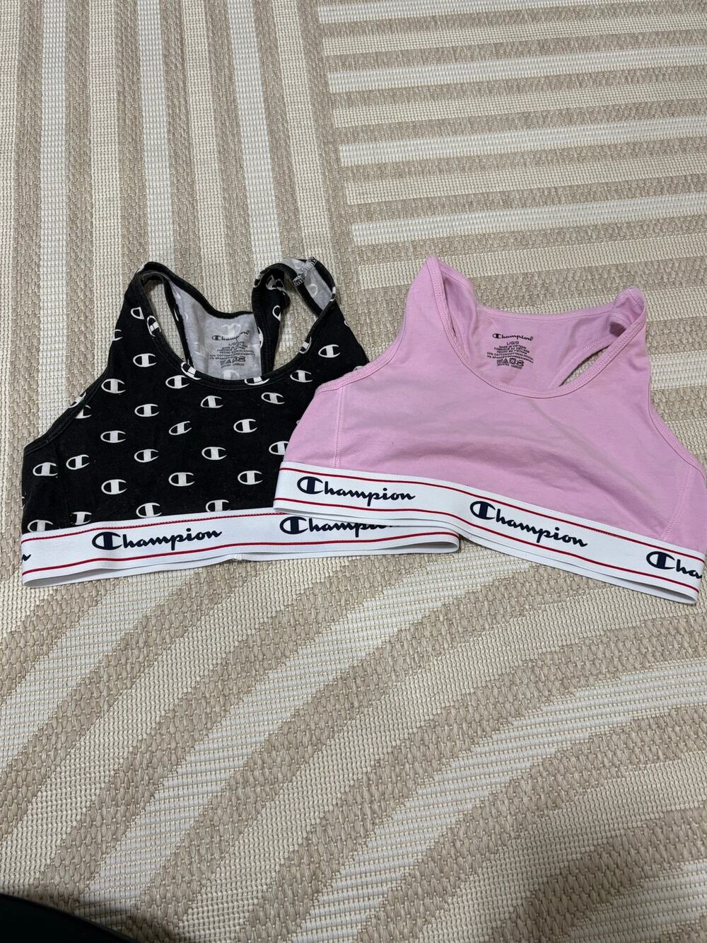 Champion Bralette Sports Set of 2 Women's Large Pink and Black
